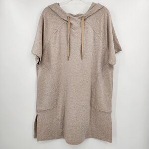 Athleta Cabana Nep Tunic Hoodie Sweatshirt Womens Size Large Shadow Olive